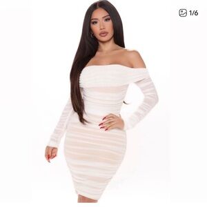 Elegant Off-Shoulder White Dress